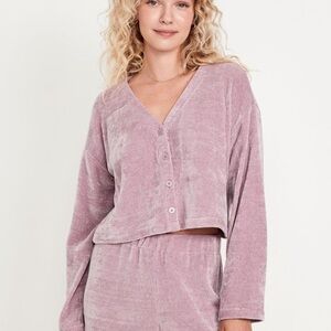 Old Navy Chenille Button Down Lounge Top